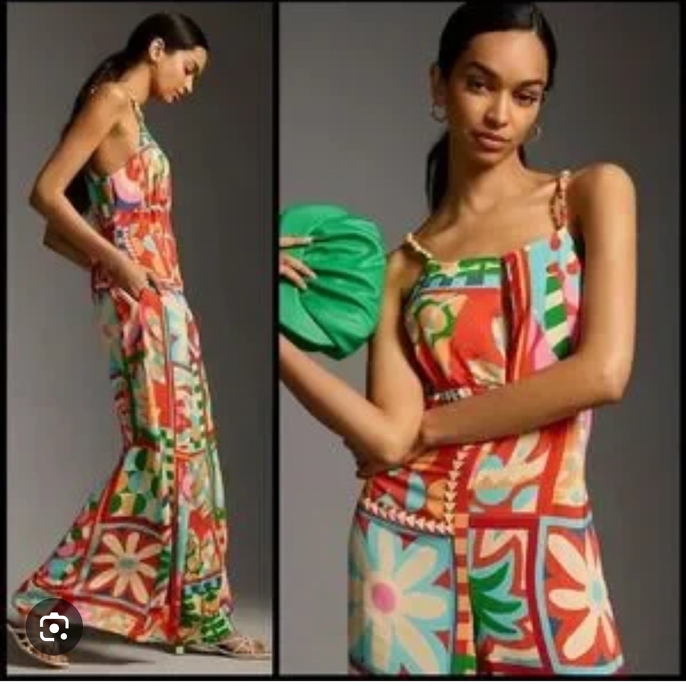Farm Rio Cut-Out Halter Jumpsuit - Picture 2 of 7